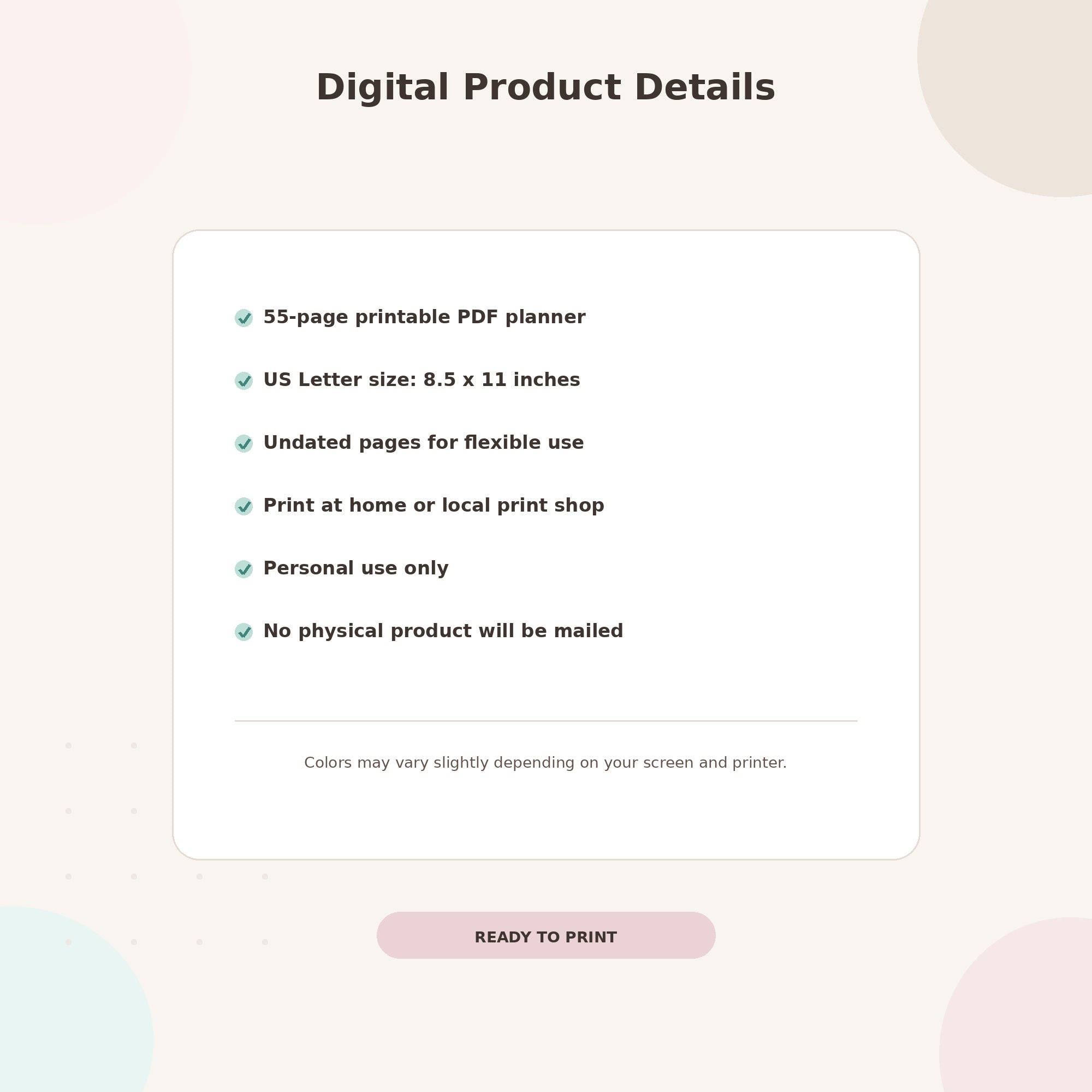 The Organized Mom Reset Planner | Undated Printable Planner for Busy Moms